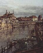 Bernardo Bellotto Ansicht von Dresden, Der alte Wassergraben des Zwingers, von der Orangerie Richtung Stadt aus gesehen painting